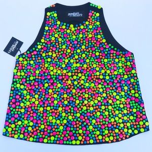 NWT Jeremy Scott Neon Metallic Dot Crop Top